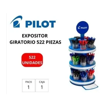 [118618] EXPOSITOR GIRATORIO DE SOBREMESA PILOT 516 BOLÍGRAFOS SURTIDOS