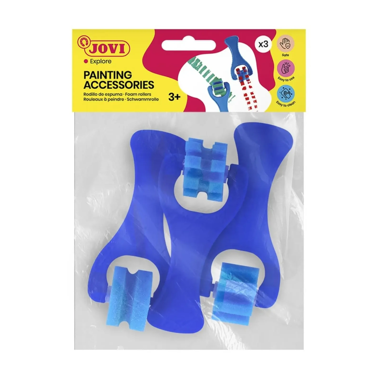 [649498] RODILLO PARA TEMPERA JOVI ESPUMA PEQUEÑO  SET 3 UD FORMAS