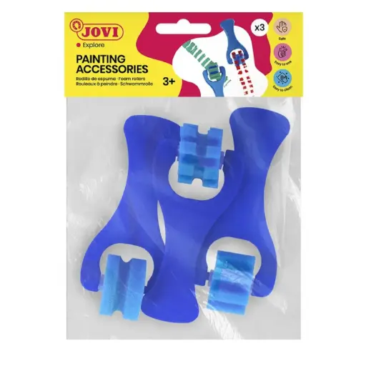 [649498] RODILLO PARA TEMPERA JOVI ESPUMA PEQUEÑO  SET 3 UD FORMAS