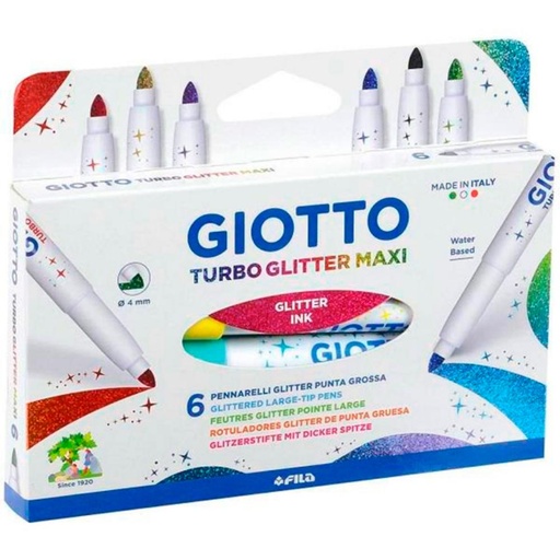 [630925] ROTULADOR GIOTTO TURBO GLITTER MAXI CAJA 6 ROTULADORES 