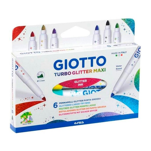 [630925] ROTULADOR GIOTTO TURBO GLITTER MAXI CAJA 6 ROTULADORES 