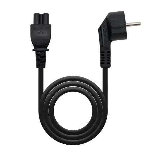 [164003] CABLE ALIMENTACION TREBOL (CEE7 A C5) 2 METROS NEGRO 
