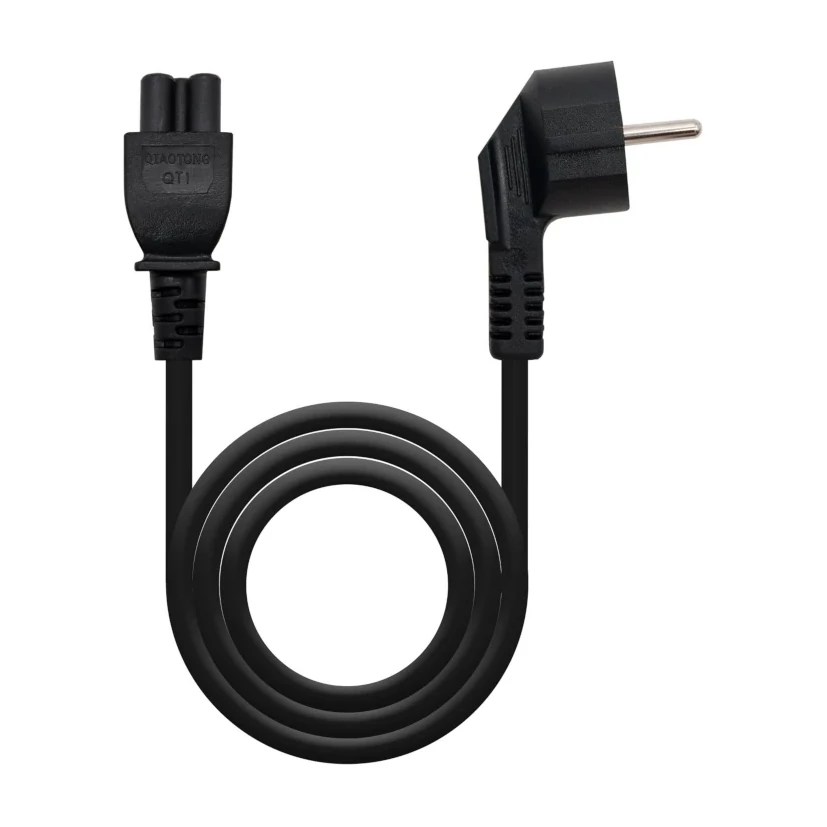 [164003] CABLE ALIMENTACION TREBOL (CEE7 A C5) 2 METROS NEGRO 
