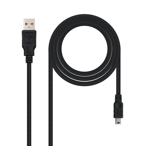 [800401] CABLE USB 2.0 TIPO A-M-MINI USB 5PIN-M1M 1 METRO NEGRO