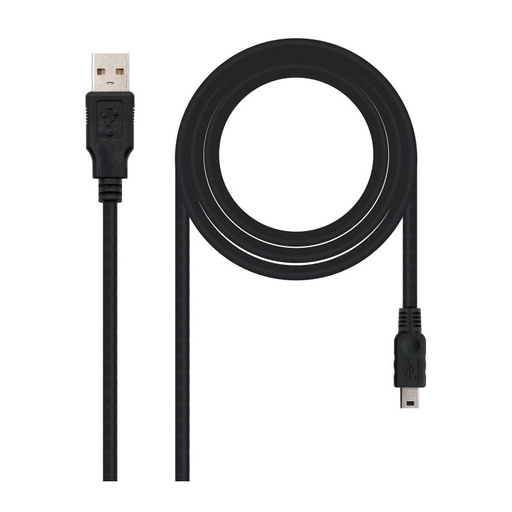 [800401] CABLE USB 2.0 TIPO A-M-MINI USB 5PIN-M1M 1 METRO NEGRO