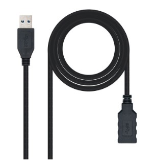 [170024] CABLE USB 3.0 TIPO A-M-A-H  3 METROS NEGRO