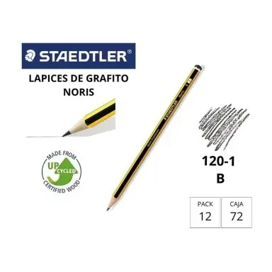 [080040] LÁPIZ DE GRAFITO STAEDTLER NORIS 120–1B CABEZA  NEGRA