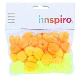 POMPON POLIPROPILENO AMARILLO 25MM 50 UDS