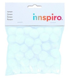 POMPON POLIPROPILENO BLANCO 25MM 50 UDS