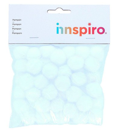 [825789] POMPON POLIPROPILENO BLANCO 25MM 50 UDS