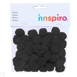 POMPON POLIPROPILENO NEGRO 25MM 50 UDS