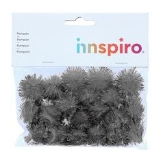 [825795] POMPON BRILLANTE NEGRO 25MM 20 UDS