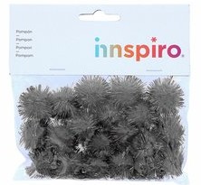 [825795] POMPON BRILLANTE NEGRO 25MM 20 UDS
