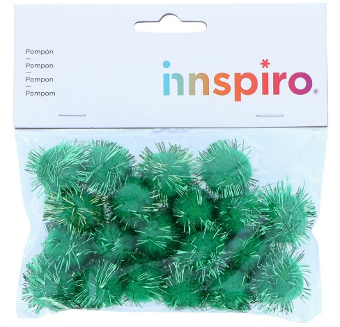 [825796] POMPON BRILLANTE VERDE 25MM 20 UDS