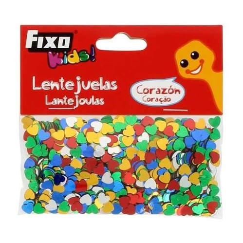 [825811] LENTEJUELAS FIXO KIDS 20 G CORAZON METALIZADOS