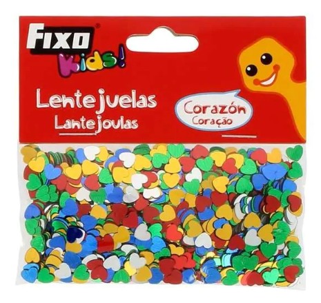 [825811] LENTEJUELAS FIXO KIDS 20 G CORAZON METALIZADOS