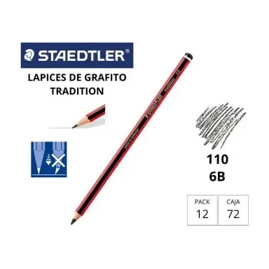 [119217] LÁPIZ DE GRAFITO STAEDTLER TRADITION 110 6B