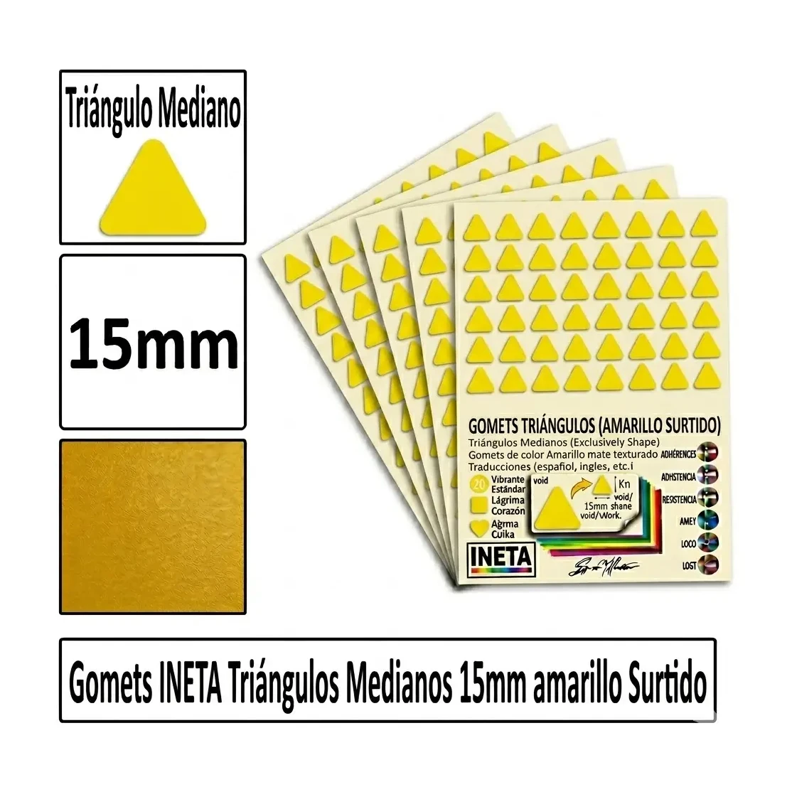 [825904] GOMETS TRIANGULO MEDIANO Ø 15 MM AMARILLO