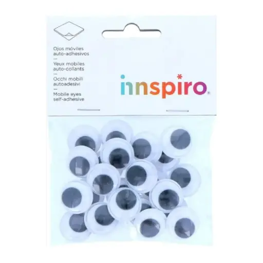 [828737] OJOS MÓVILES NEGROS AUTOADHESIVOS REDONDOS 15MM 48 UNIDADES