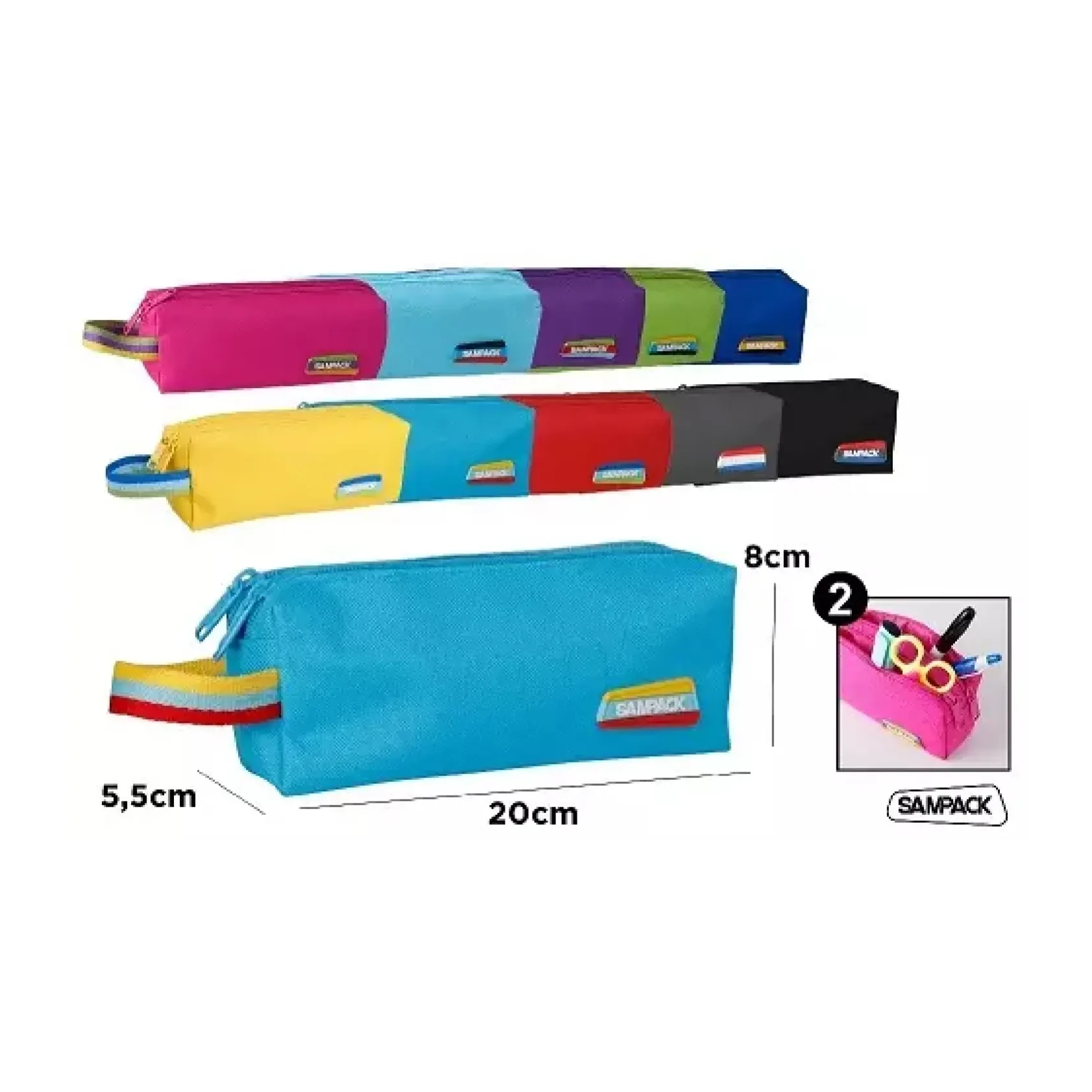 [825074] PORTATODO PLANO 2 CREMALLERAS LAGART  PASTEL