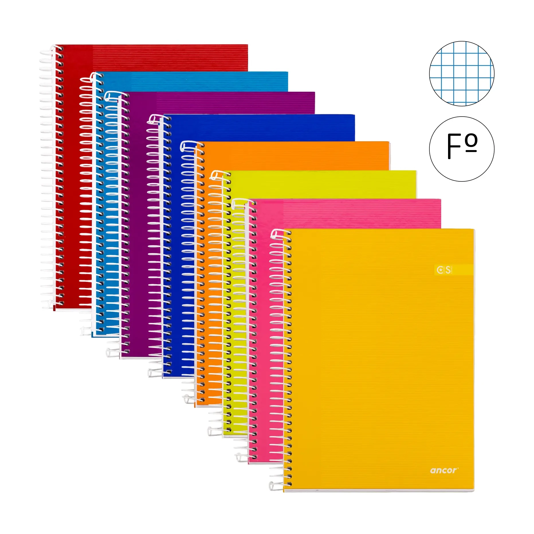 [003322] BLOC ESPIRAL FOLIO TAPA EXTRADURA 80 HOJAS 90 GRAMOS CUADRO 4MM