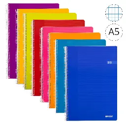 BLOC ESPIRAL A5 TAPA BASICA 80 HOJAS 60 GRAMOS CUADRO 4MM