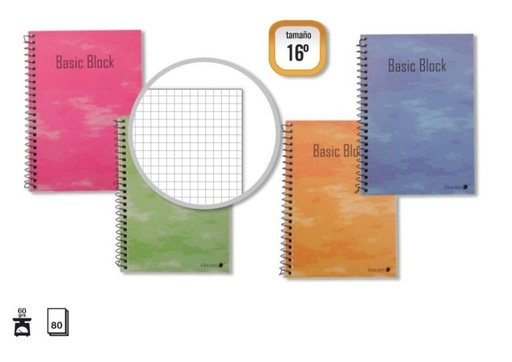 [001142] BLOC ESPIRAL GOLDEN 16º NATURAL 75 × 105MM 80 HOJAS 60 G/M² CUADRÍCULA