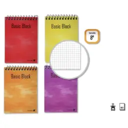 BLOC ESPIRAL GOLDEN 8º APAISADO 105 × 150MM 80 HOJAS, 60 G/M² CUADRÍCULA
