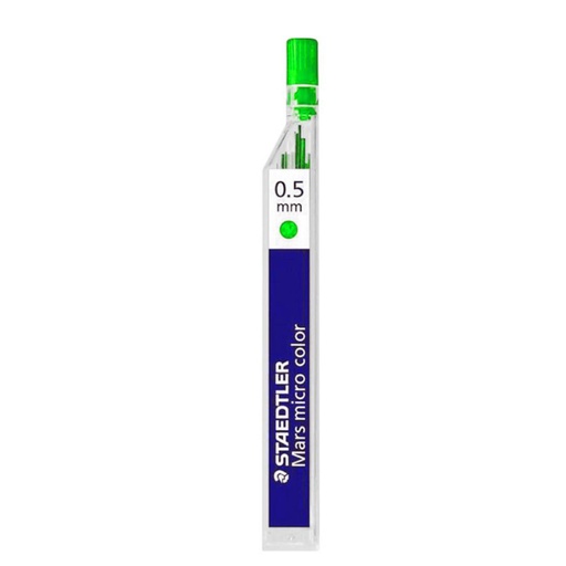 [081404] MINAS MARS MICRO COLOR VERDE 0,5MM HB TUBO 12 UDS STAEDTLER
