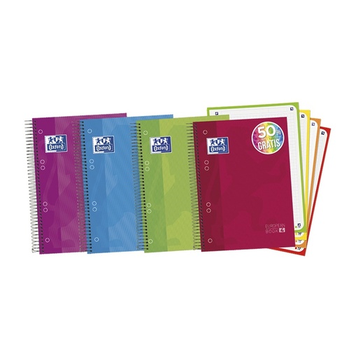 [028601] BLOC OXFORD A5 ESPIRAL CUADRÍCULA 5 MM – 120 HOJAS