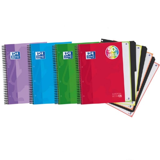 [002773] BLOC OXFORD A4 ESPIRAL CUADRÍCULA 5 MM 120 HOJAS TAPA EXTRADURA
