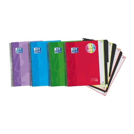 [002773] BLOC OXFORD A4 ESPIRAL CUADRÍCULA 5 MM 120 HOJAS TAPA EXTRADURA
