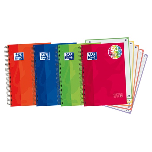 [029142] BLOC OXFORD A4 ESPIRAL CUADRÍCULA 5MM 120 HOJAS TAPA EXTRADURA