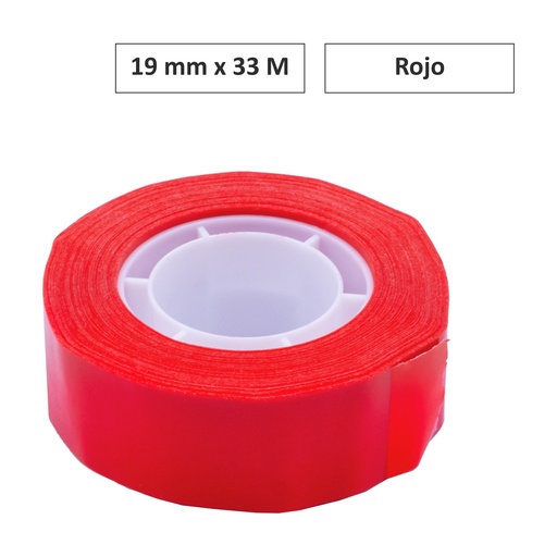 [650230] CINTA ADHESIVA ROJO 19MM×33M 