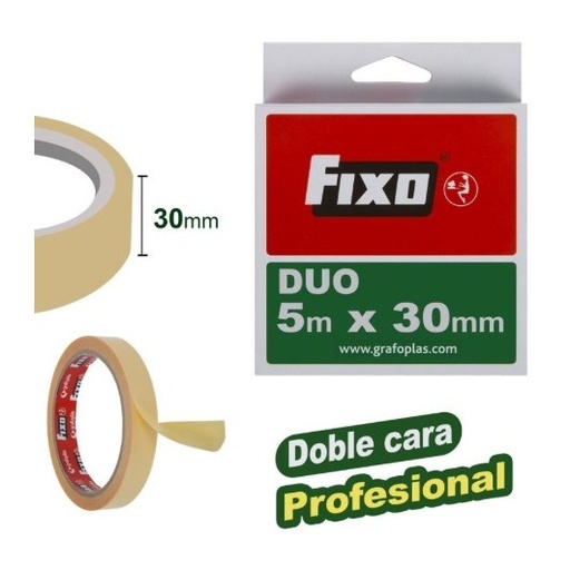 [825809] CINTA DOBLE CARA 30MMX5M FIXO 75600600