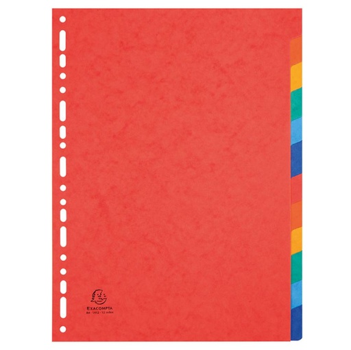 [180828] SEPARADOR A4 EXACOMPTA CARTÓN 12 PESTAÑAS