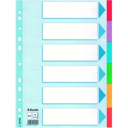 SEPARADORES ESSELTE A4 CARTÓN 6 POSICIONES COLORES SURTIDOS
