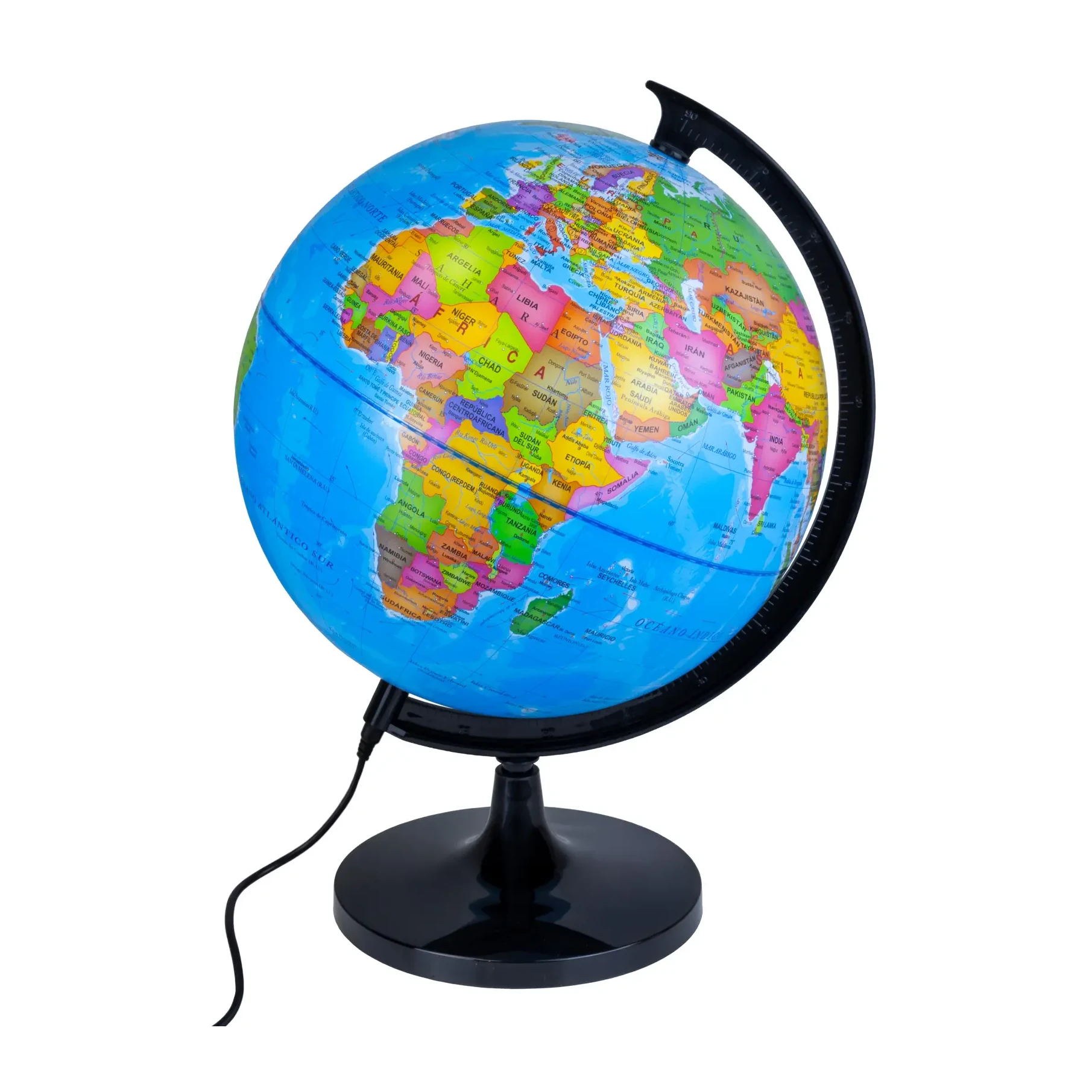 [630374] GLOBO TERRÁQUEO ILUMINADO GIRATORIO 30CM AZUL RAYLU