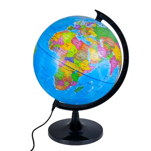 [630374] GLOBO TERRÁQUEO ILUMINADO GIRATORIO 30CM AZUL RAYLU