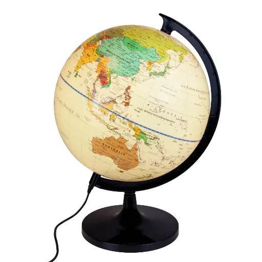 [630375] GLOBO TERRÁQUEO ILUMINADO GIRATORIO 30CM CREMA RAYLU