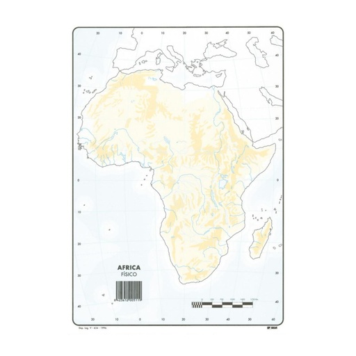[630359] MAPAS DE ÁFRICA FÍSICO BLOC 50 HOJAS