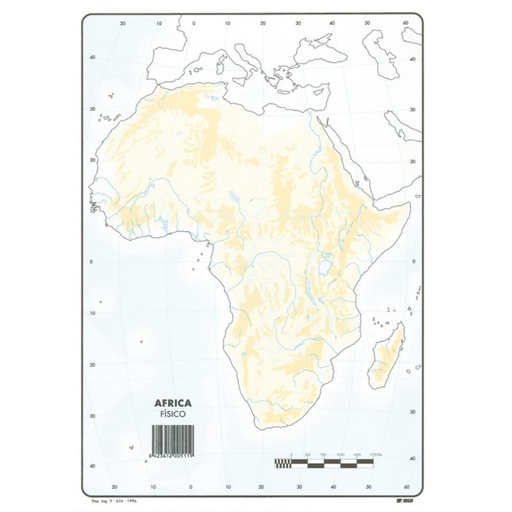 [630359] MAPAS DE ÁFRICA FÍSICO BLOC 50 HOJAS