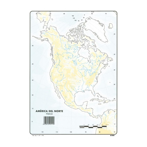[630357] MAPAS DE AMERICA DEL NORTE FISICO BLOC 50 HOJAS