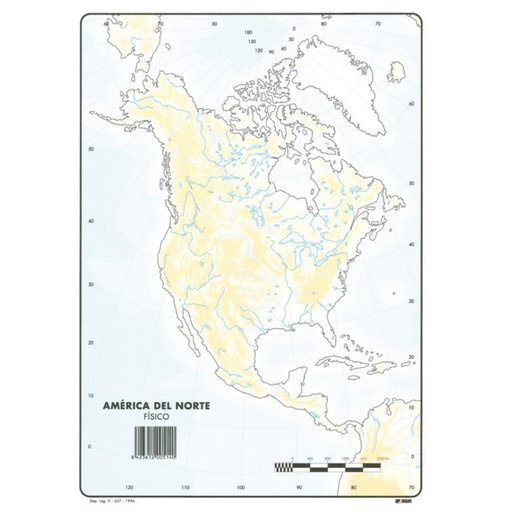[630357] MAPAS DE AMERICA DEL NORTE FISICO BLOC 50 HOJAS
