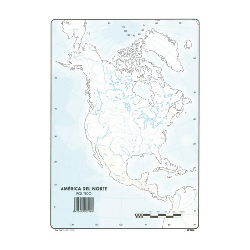 [630358] MAPAS DE AMERICA DEL NORTE POLITICO BLOC 50 HOJAS