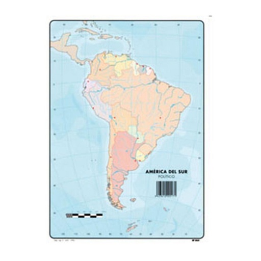 [630356] MAPAS DE AMERICA DEL SUR POLITICO BLOC 50 HOJAS