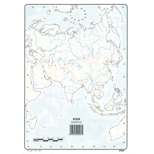 [630362] MAPAS DE ASIA POLITICO BLOC 50 HOJAS