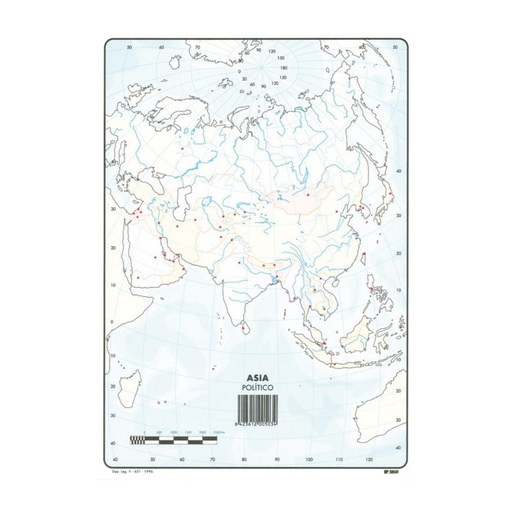 [630362] MAPAS DE ASIA POLITICO BLOC 50 HOJAS