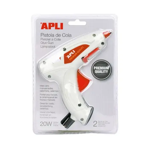 [825431] PISTOLA DE COLA PREMIUM TERMOFUSIBLE HOT MELT 20W + 2 BARRAS