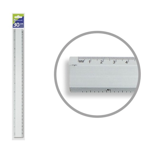 [600276] REGLA DE ALUMINIO 50CM CON BISEL Y ESCALA MILIMETRADA BISMARK
